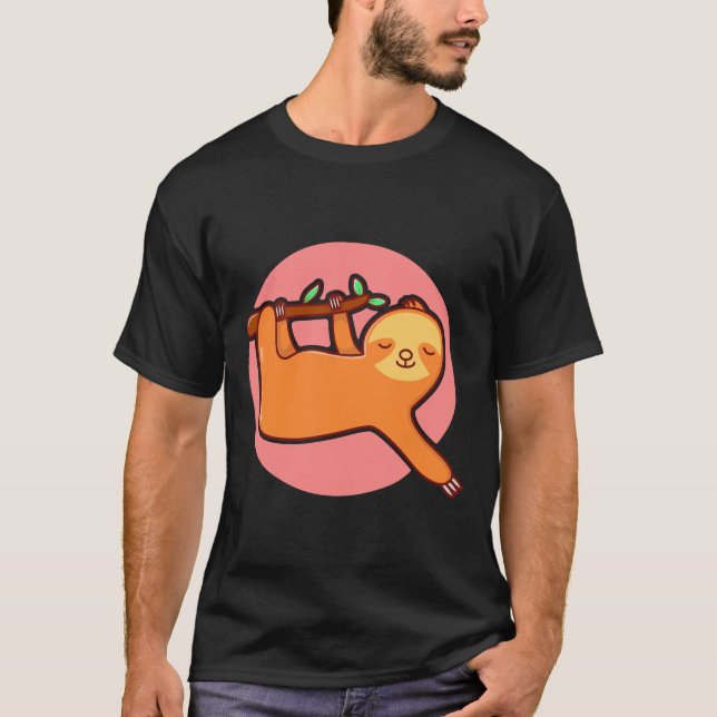 Cute Little Sloth T Shirt (Framsida)