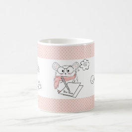 Cute Little Smart Hamster Rosa Kaffemugg