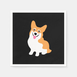 Cute Little Smiling Corgi Puppy Pappersservett