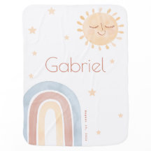 Cute Little Smiling Sol & Rainbow Boho Baby