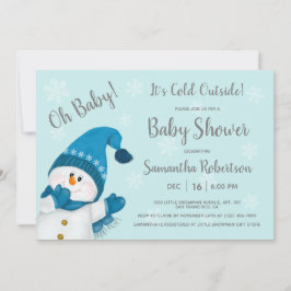 Cute Little Snögubbe Baby Shower Det är Kall utanf Inbjudningar