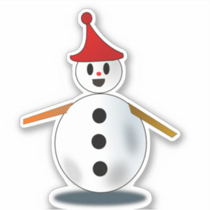 Cute Little snögubbe Klistermärken