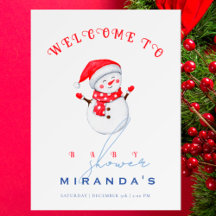 Cute Little Snögubbe Välkommen till Winter Baby Sh