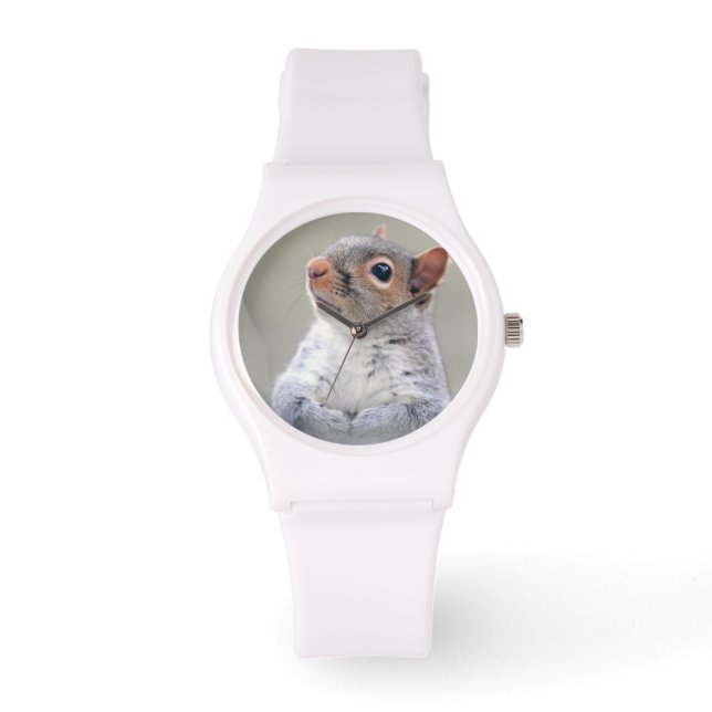 Cute Little Soft and Fluffy Grått Squirrel Armbandsur (Framsida)