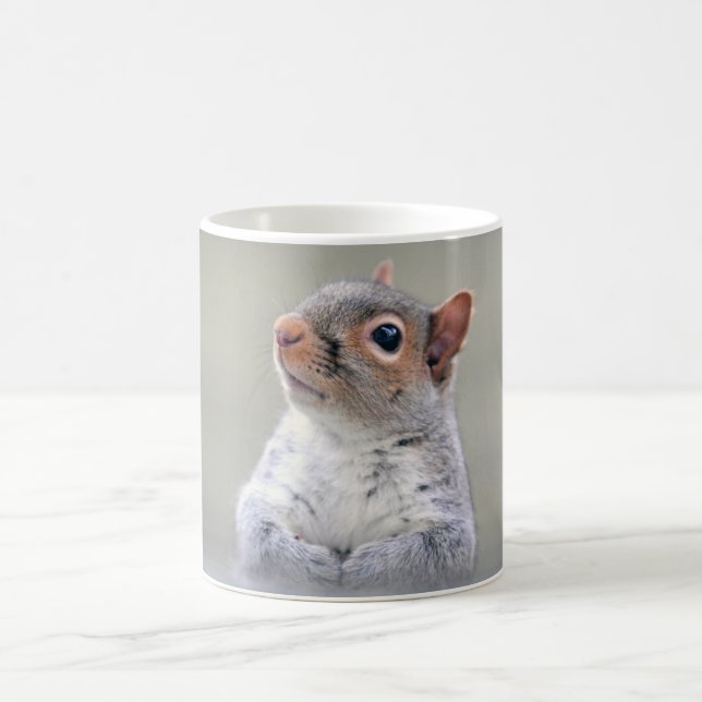Cute Little Soft and Fluffy Grått Squirrel Kaffemugg (Center)