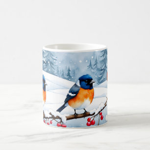 Cute Little Songbird in a Snowy Ligcape Kaffemugg