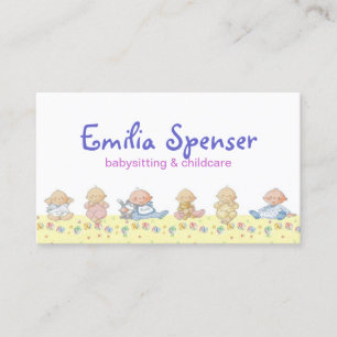 Cute Little Spädbarn Babysit & Child Care Card Visitkort