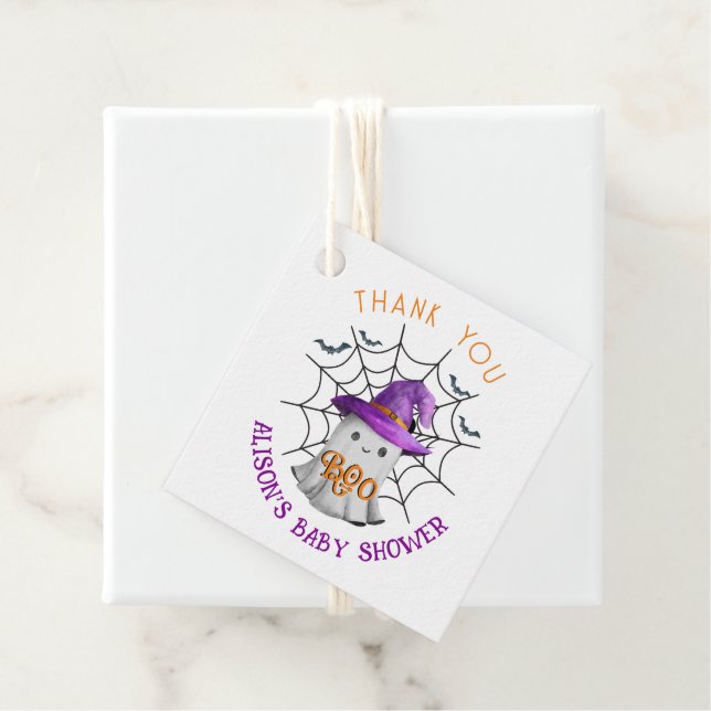 Cute Little spökBOO Tack babydusch Gåvor Etiketter (På plats)