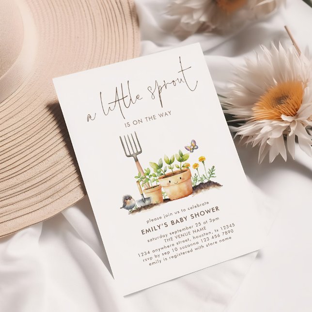 Cute Little Sprout Garden Baby Shower Inbjudningar (Skapare uppladdad)