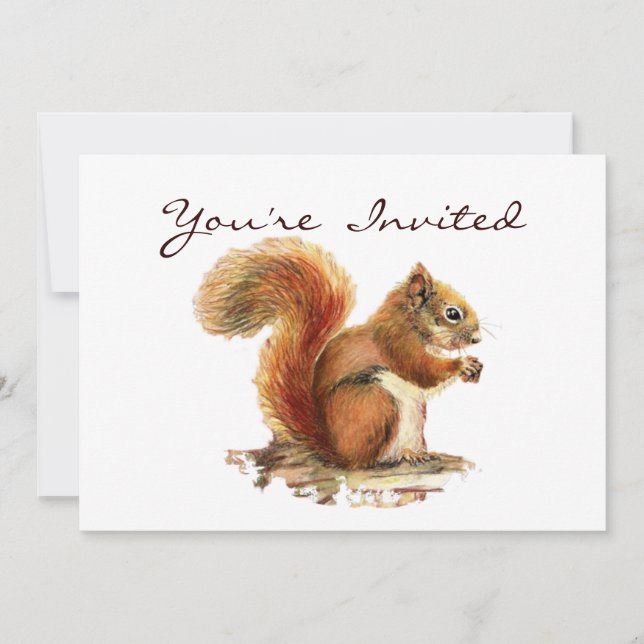 Cute Little Squirrel Animal Birthday Call Inbjudningar (Framsida)