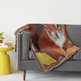 Cute Little Squirrel Throw Blanket Filt