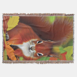 Cute Little Squirrel Throw Blanket Filt