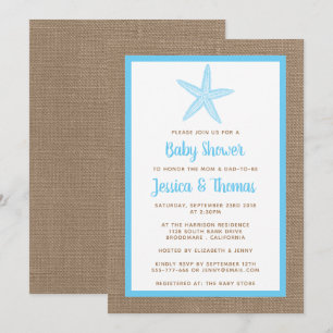 Cute Little Starfish Baby Shower   FÄRG Inbjudningar