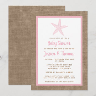 Cute Little Starfish Baby Shower   FÄRG Inbjudningar