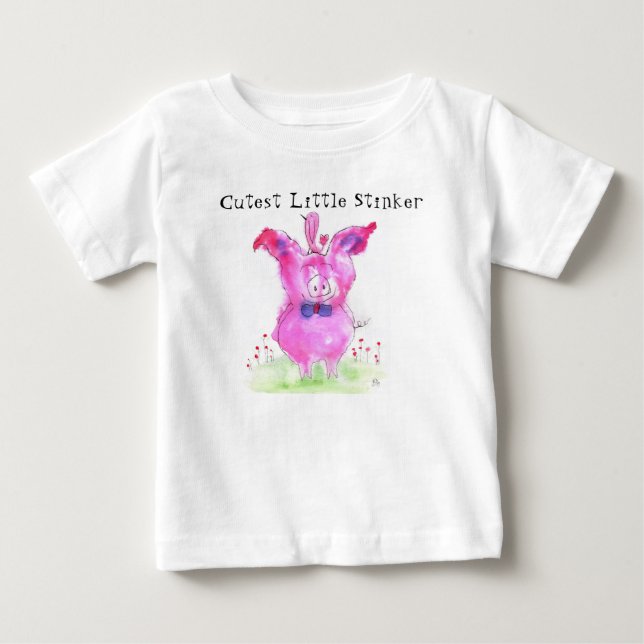 Cute Little Stinker Gris T Shirt (Framsida)