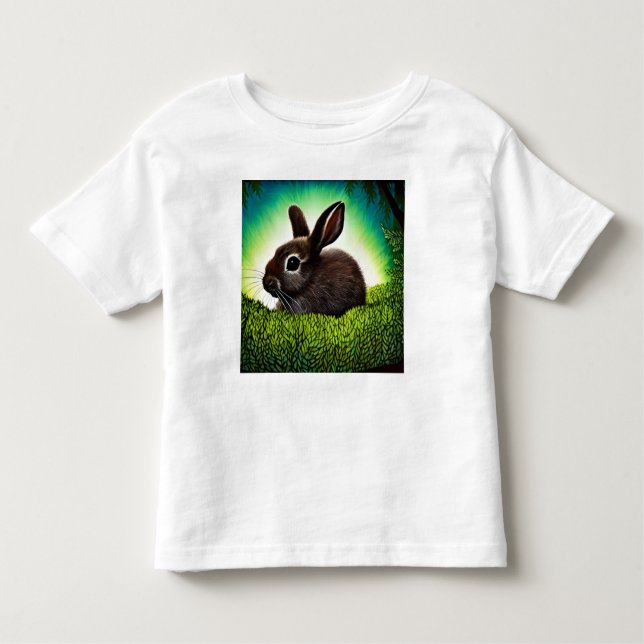 Cute Little Storybook Bunny T Shirt (Framsida)