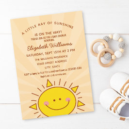Cute Little Sunshine Gender Neutral Baby Shower Inbjudningar