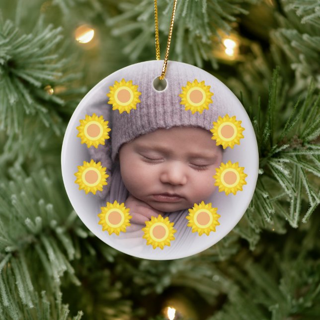 Cute Little Sunshine Photo Ceramic Ornament (Träd)