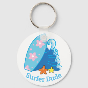 Cute Little Surfer, Surfboard och Wave Nyckelring