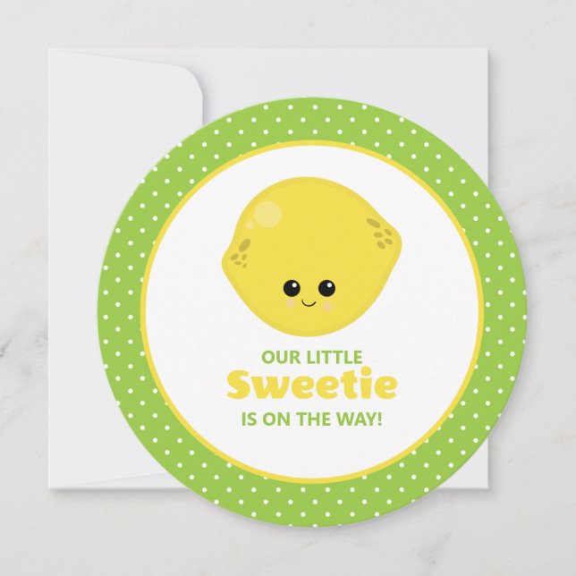 Cute Little Sweets Lemon Baby Shower Inbjudningar (Framsida)