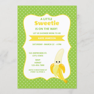 Cute Little Sweota Banana Baby Shower Inbjudningar