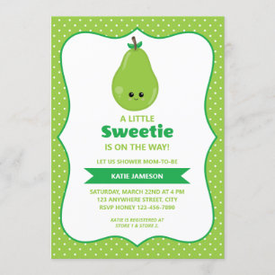 Cute Little Sweuna Pear Baby Shower Inbjudningar