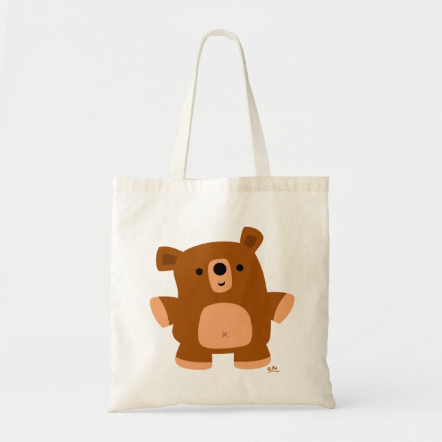 Cute Little Tecknad Bear Bag Tygkasse (Framsidan)