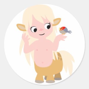 Cute Little Tecknad Centauress Baby T-Shirt Runt Klistermärke