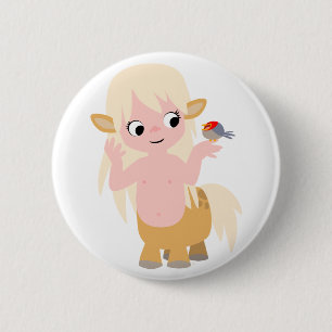 Cute Little Tecknad Centauress Button Badge Knapp