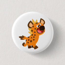 Cute Little Tecknad Hyena Button Badge Knapp