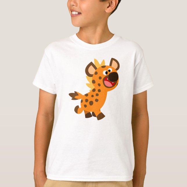 Cute Little Tecknad Hyena Children T-Shirt (Framsida)