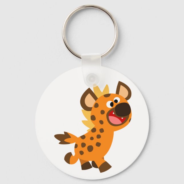 Cute Little Tecknad Hyena Keychain Nyckelring (Framsida)