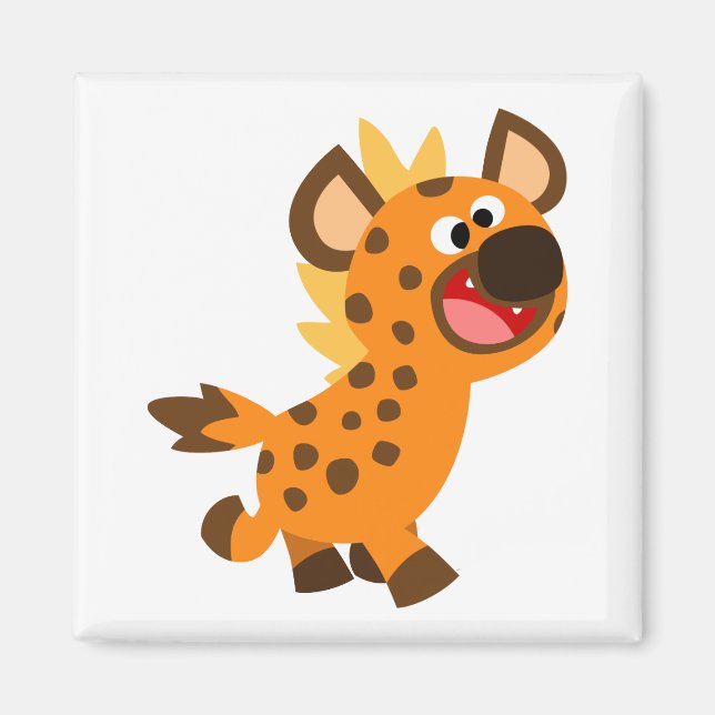 Cute Little Tecknad Hyena Magnet (Framsidan)