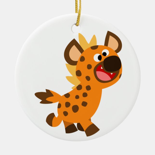 Cute Little Tecknad Hyena Ornament (Framsidan)