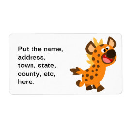 Cute Little Tecknad Hyena Shipping Label Fraktsedel