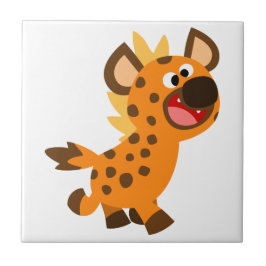 Cute Little Tecknad Hyena Tile Kakelplatta
