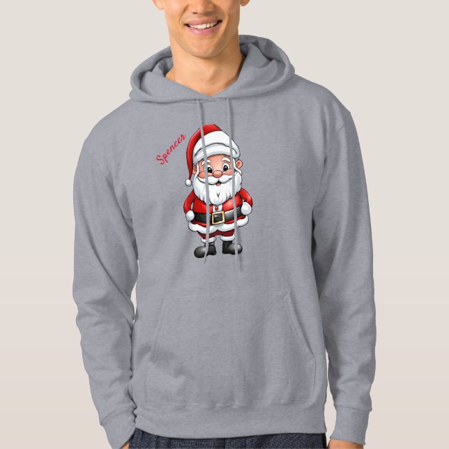 Cute Little Tecknad Santa Hoodie (Framsida)