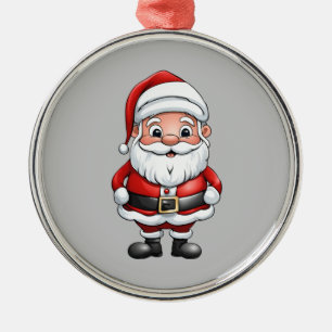 Cute Little Tecknad Santa Julgransprydnad Metall