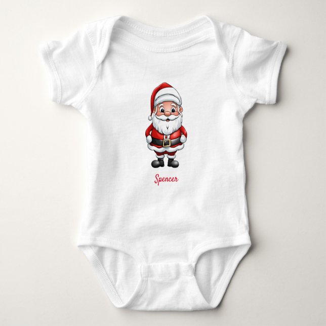 Cute Little Tecknad Santa T Shirt (Framsida)