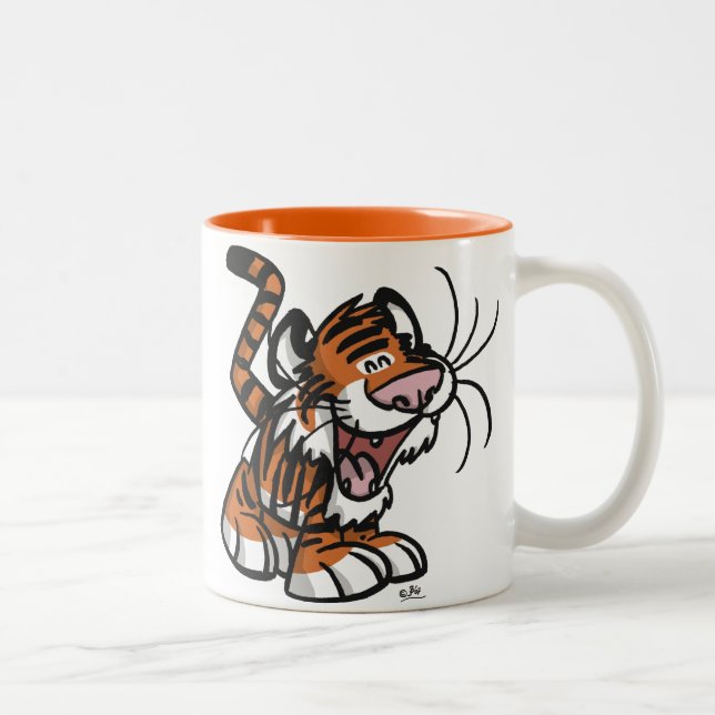 Cute Little Tecknad Tiger Mugg (Höger)