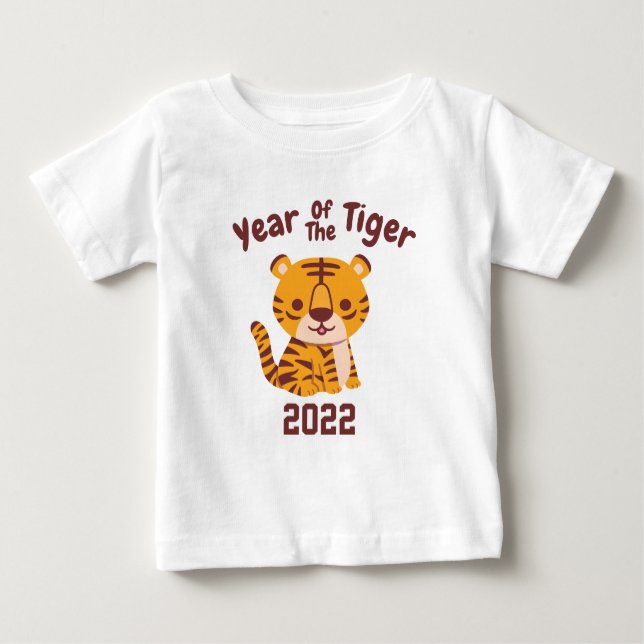Cute Little Tiger, år för Tiger Baby T-Shirt (Framsida)