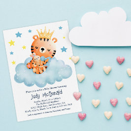 Cute Little Tiger Baby Shower Inbjudningar