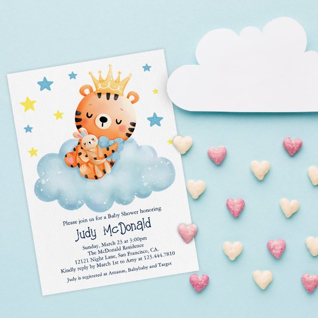 Cute Little Tiger Baby Shower Inbjudningar (Skapare uppladdad)