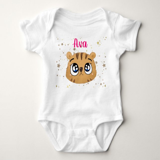 Cute little tiger gold start t shirt (Framsida)