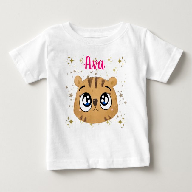 Cute little tiger gold start t shirt (Framsida)