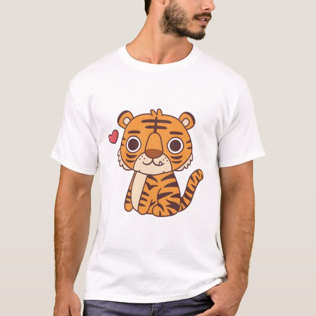 Cute Little Tiger T Shirt (Framsida)