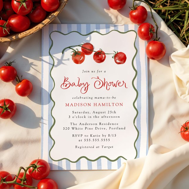 Cute Little Tomato Baby Shower Inbjudningar (Skapare uppladdad)