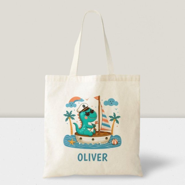 Cute Little Trex Nautical Sailboat-kapten Tygkasse (Skapare uppladdad)