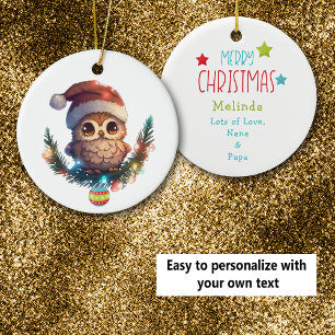 Cute Little Uggla God jul Ornament