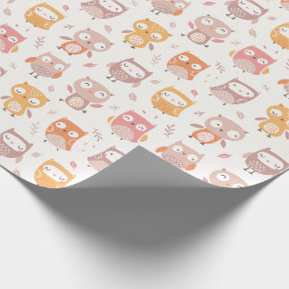 Cute Little Uggla i muterat färg Presentpapper